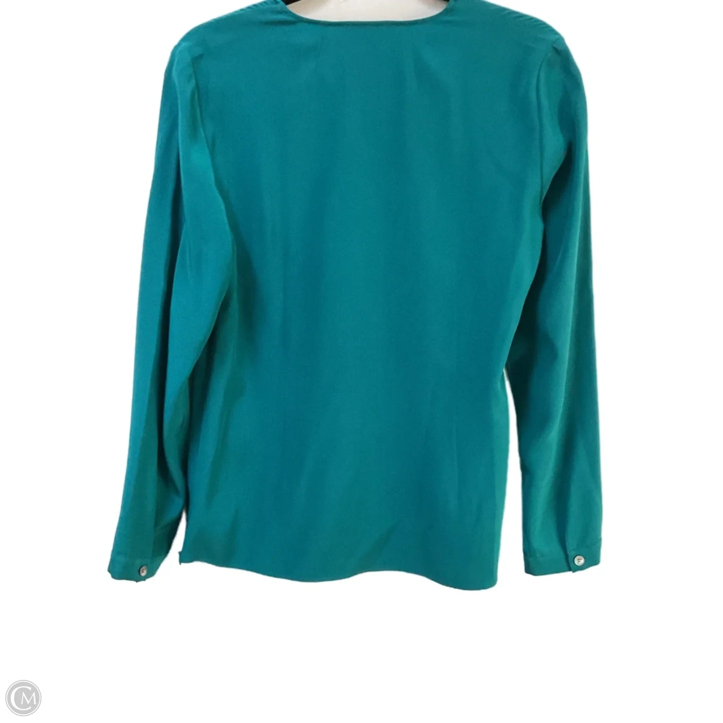 Top Long Sleeve Designer By Lafayette 148 In Teal, Size: S