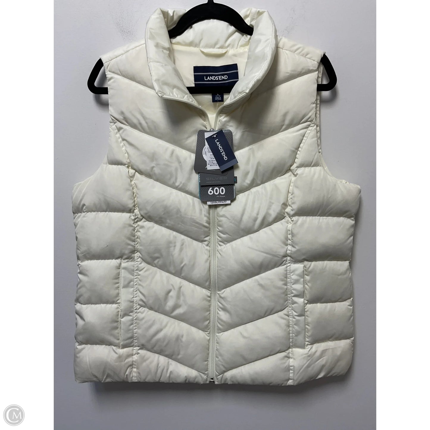 Vest Puffer & Quilted By Lands End In Cream, Size: L
