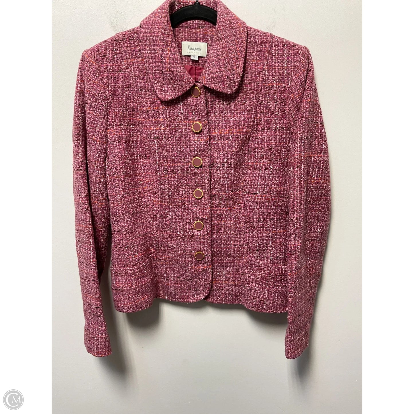 Blazer Designer By Neiman Marcus In Pink, Size: S