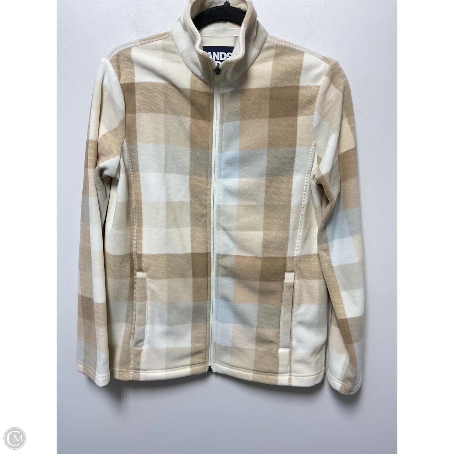 Athletic Fleece By Lands End In Cream & Tan, Size: S