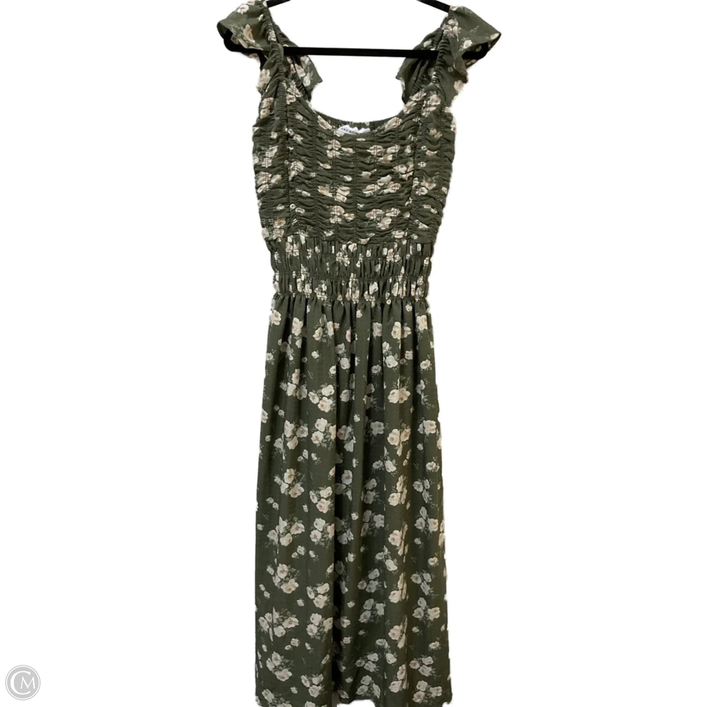 Dress Casual Midi By And Now This In Green & White, Size: M