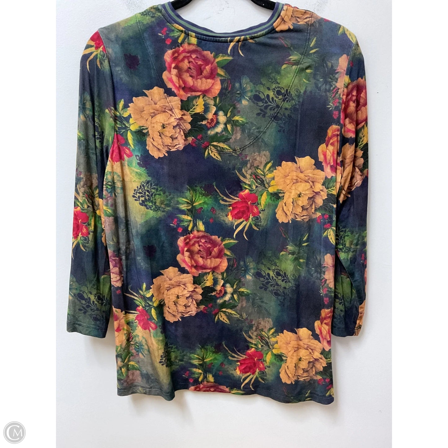 Top Long Sleeve Basic By Johnny Was In Floral Print, Size: M