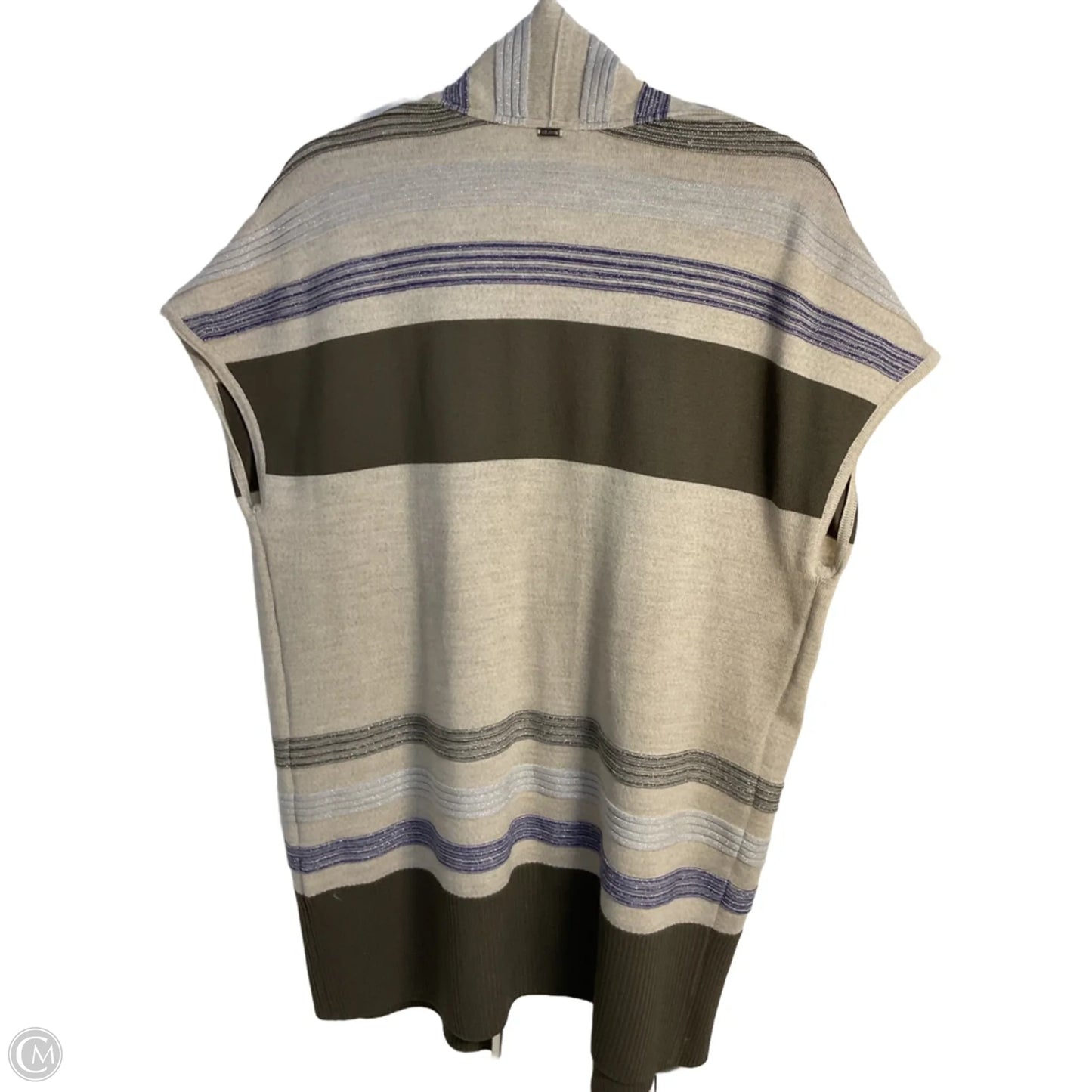 Sweater Cardigan Luxury Designer By St John Collection In Cream & Purple, Size: M