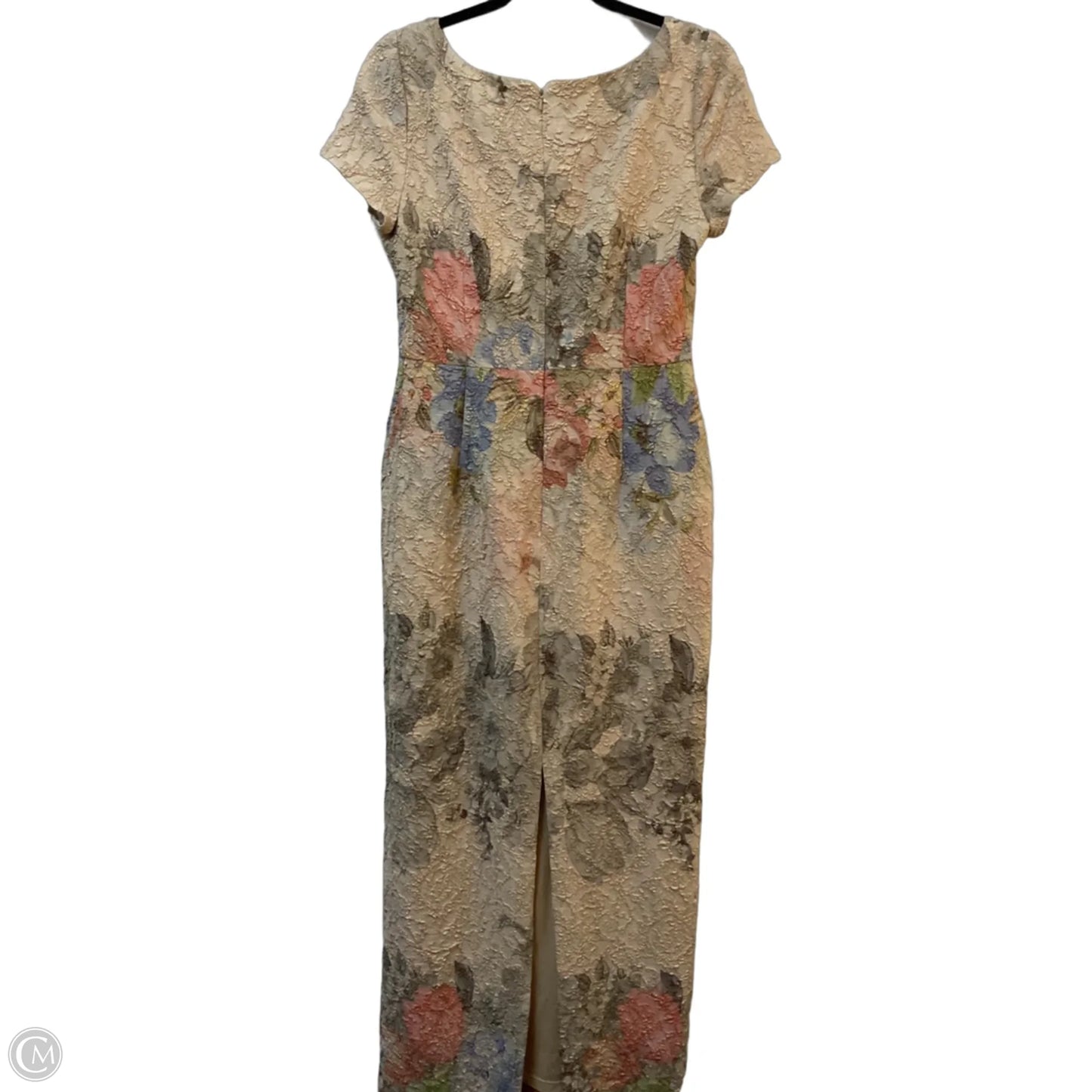 Dress Party Long By Adrianna Papell In Cream & Pink, Size: M