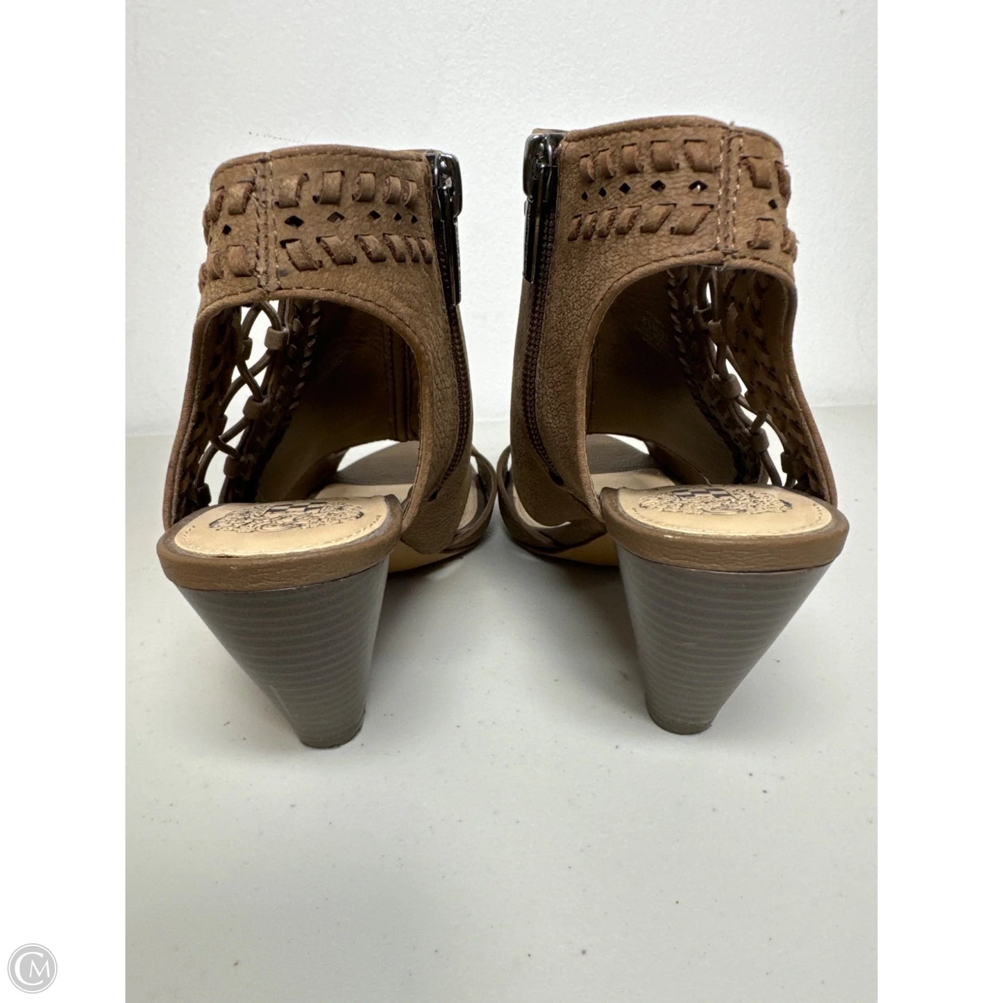 Sandals Heels Block By Vince Camuto In Brown, Size: 6.5