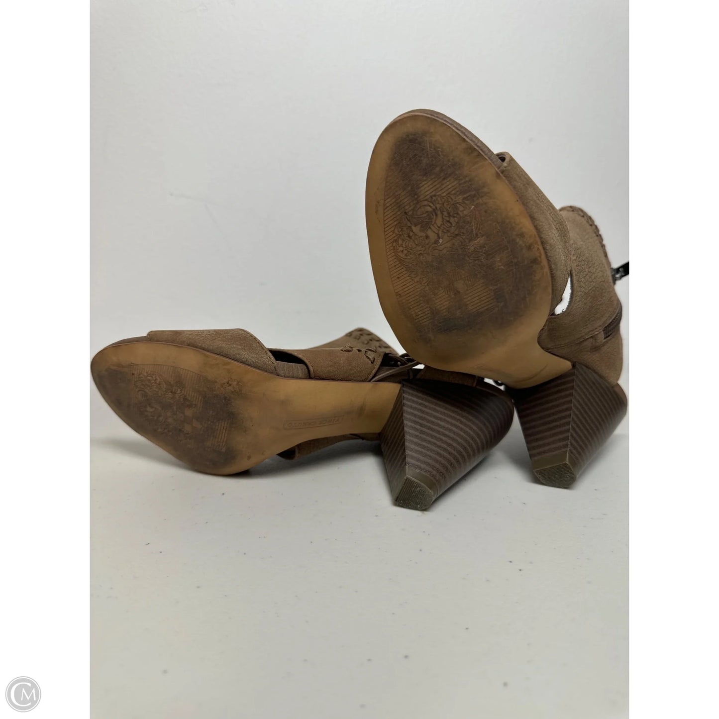 Sandals Heels Block By Vince Camuto In Brown, Size: 6.5