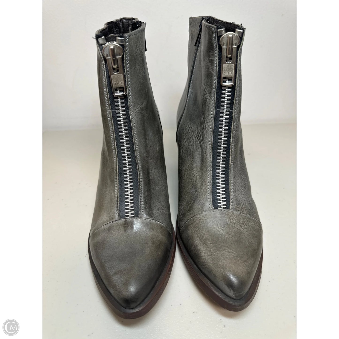 Boots Ankle Heels By Freebird In Grey, Size: 10