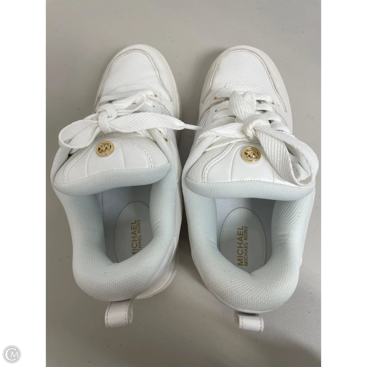 Shoes Designer By Michael Kors In White & Yellow, Size: 10