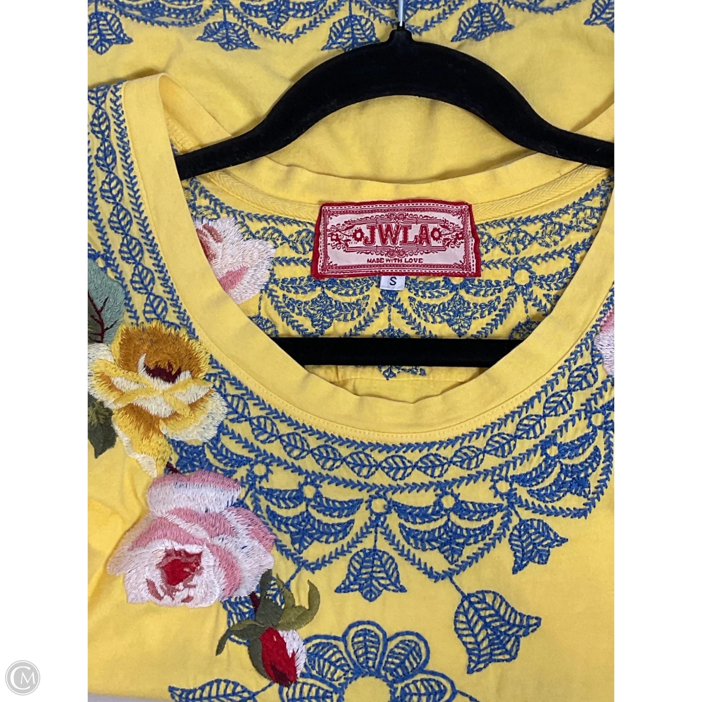 Top Short Sleeve By Johnny Was In Yellow, Size: S