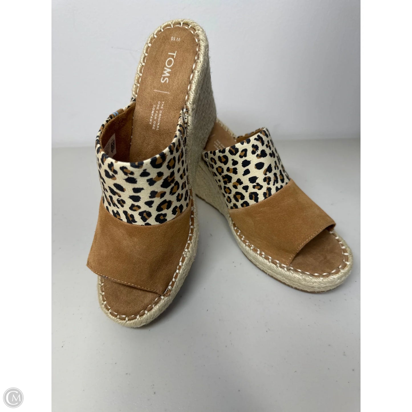 Sandals Heels Wedge By Toms In Animal Print, Size: 10
