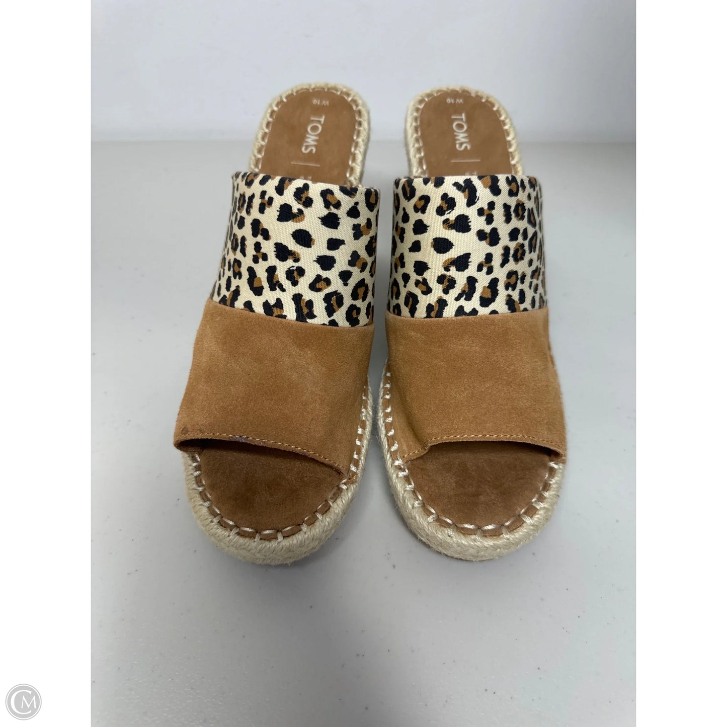 Sandals Heels Wedge By Toms In Animal Print, Size: 10
