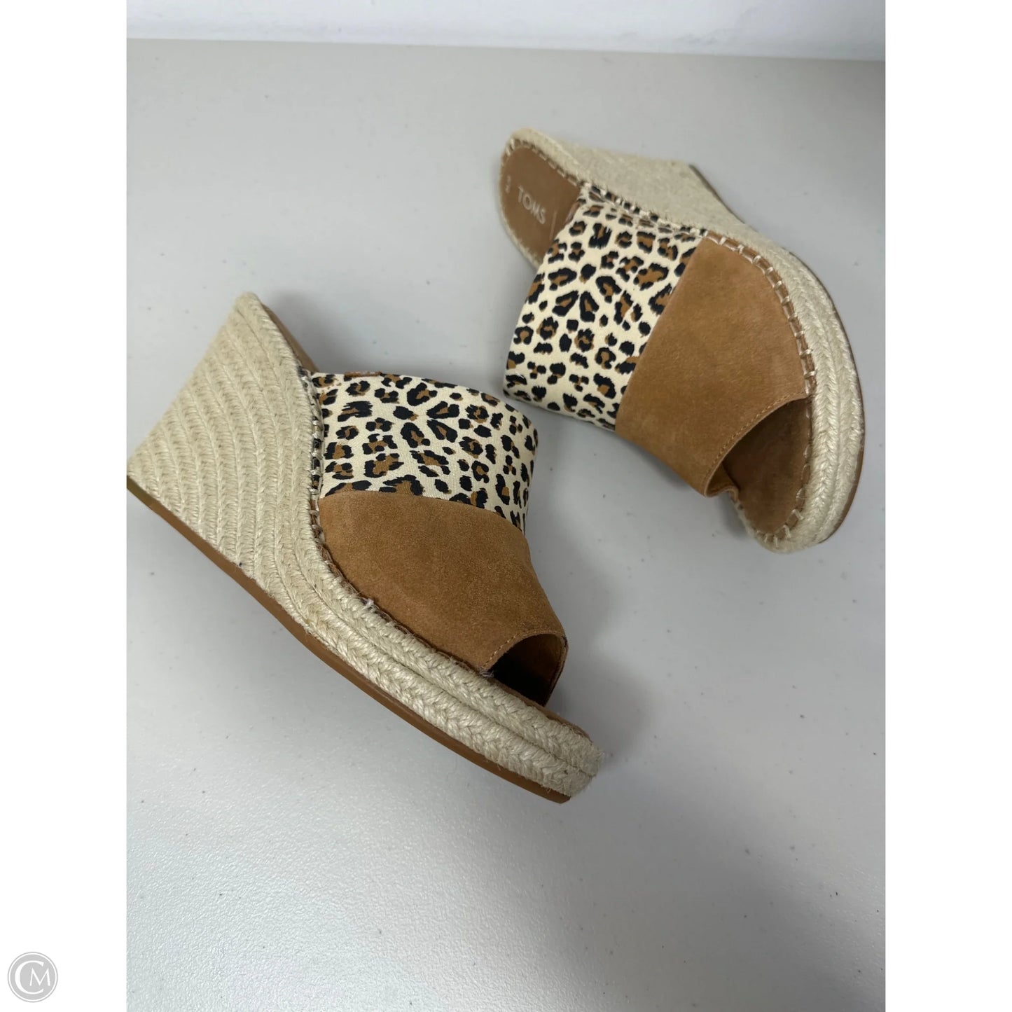 Sandals Heels Wedge By Toms In Animal Print, Size: 10