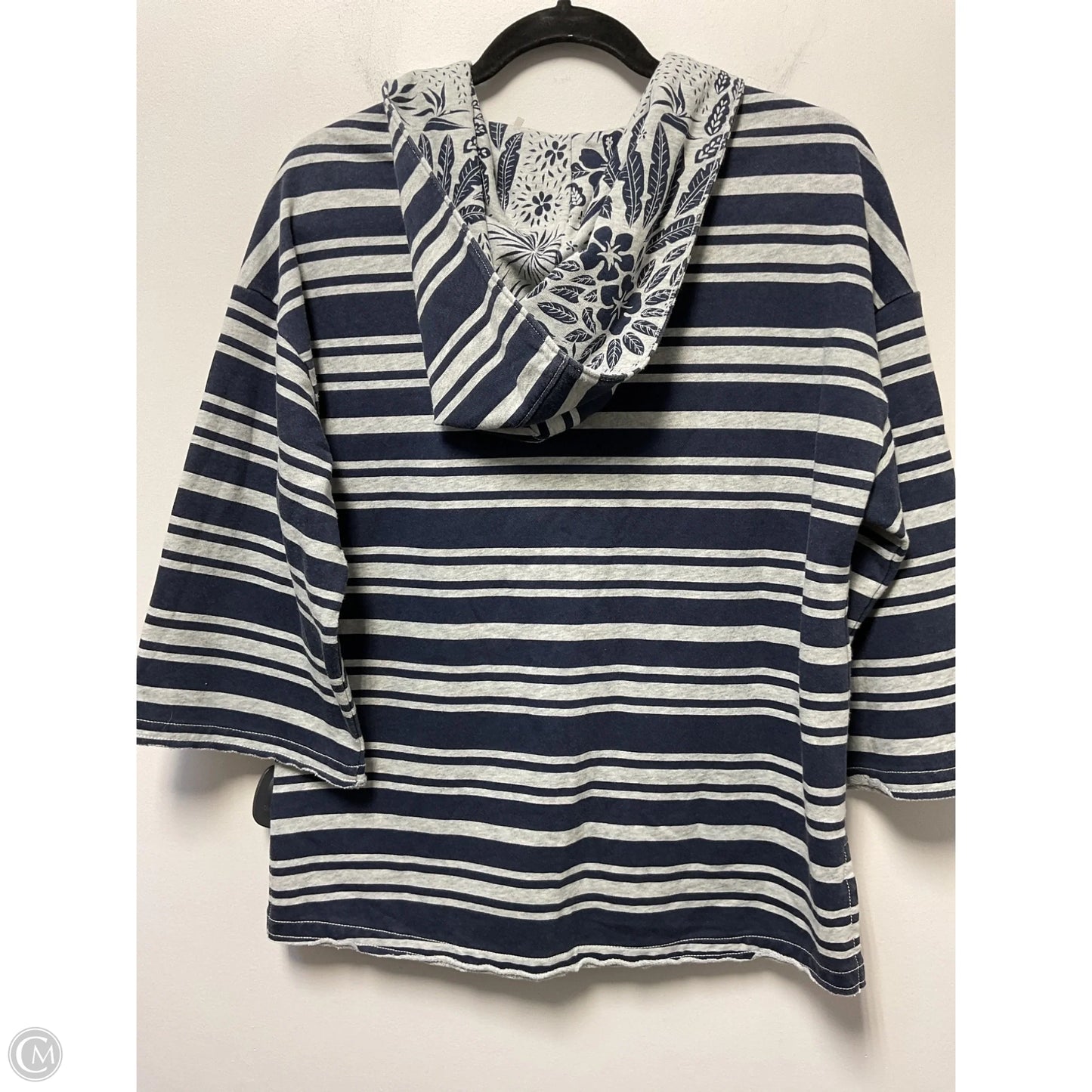 Sweatshirt Hoodie By Tommy Bahama In Blue & Grey, Size: S