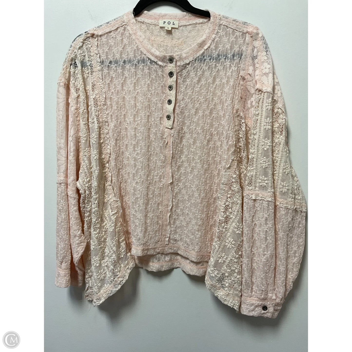 Blouse Long Sleeve By Pol In Pink, Size: S