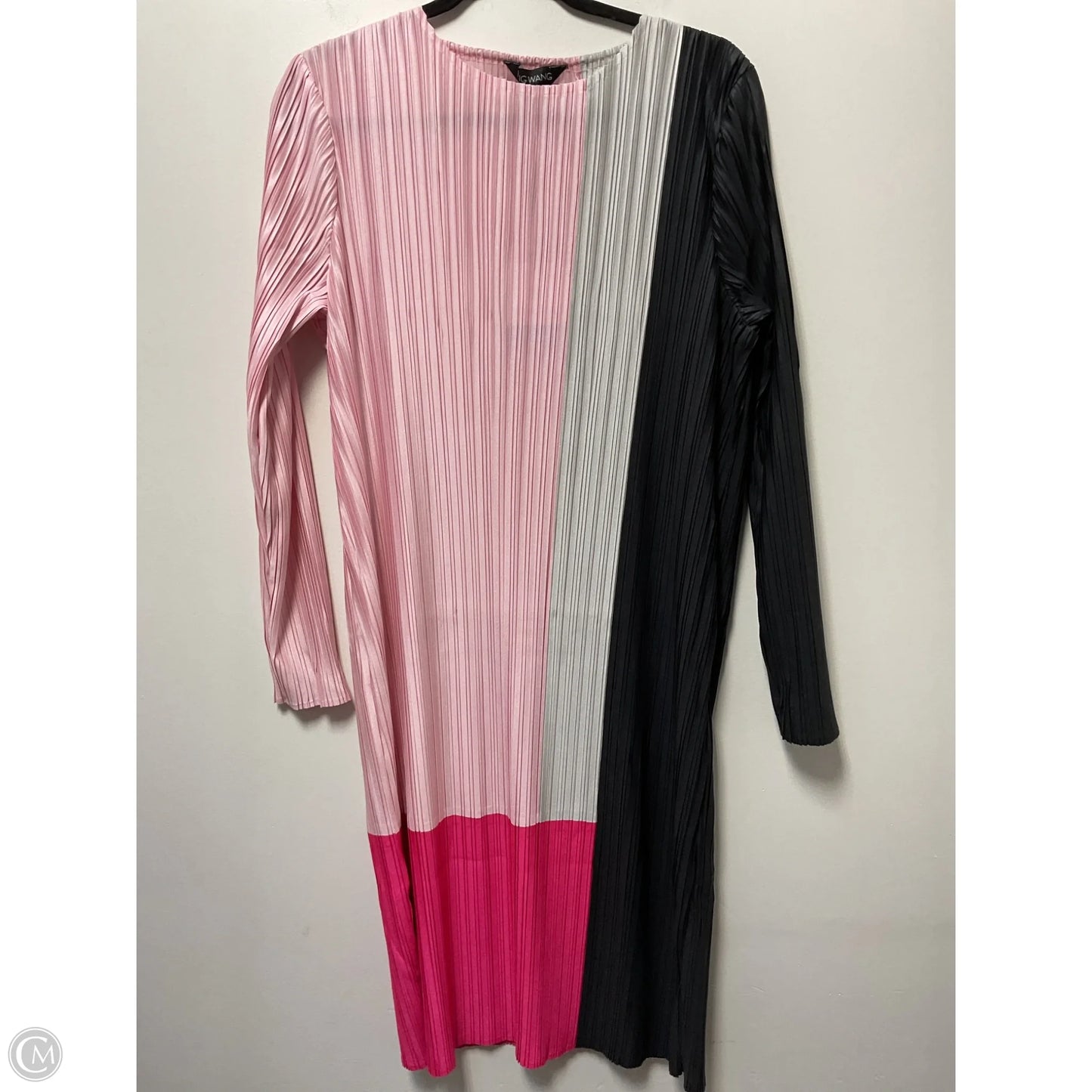 Dress Casual Midi By Ming Wang In Black & Pink, Size: Xl