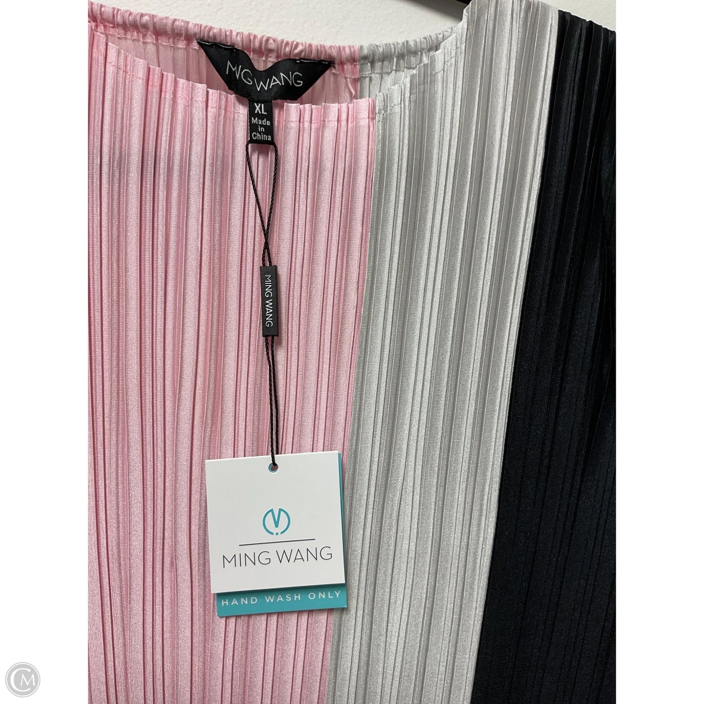 Dress Casual Midi By Ming Wang In Black & Pink, Size: Xl