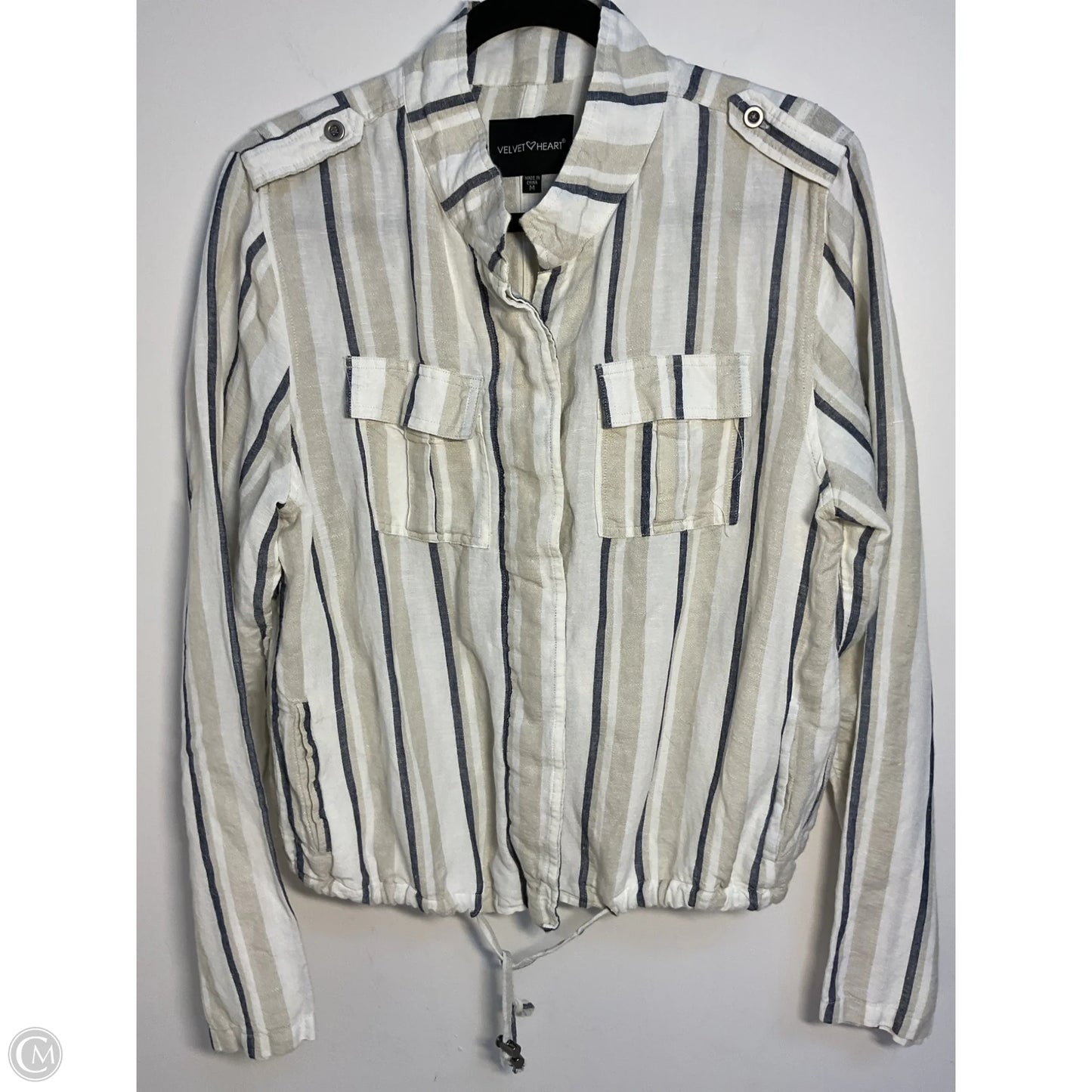Jacket Shirt By Velvet Heart In Cream, Size: M