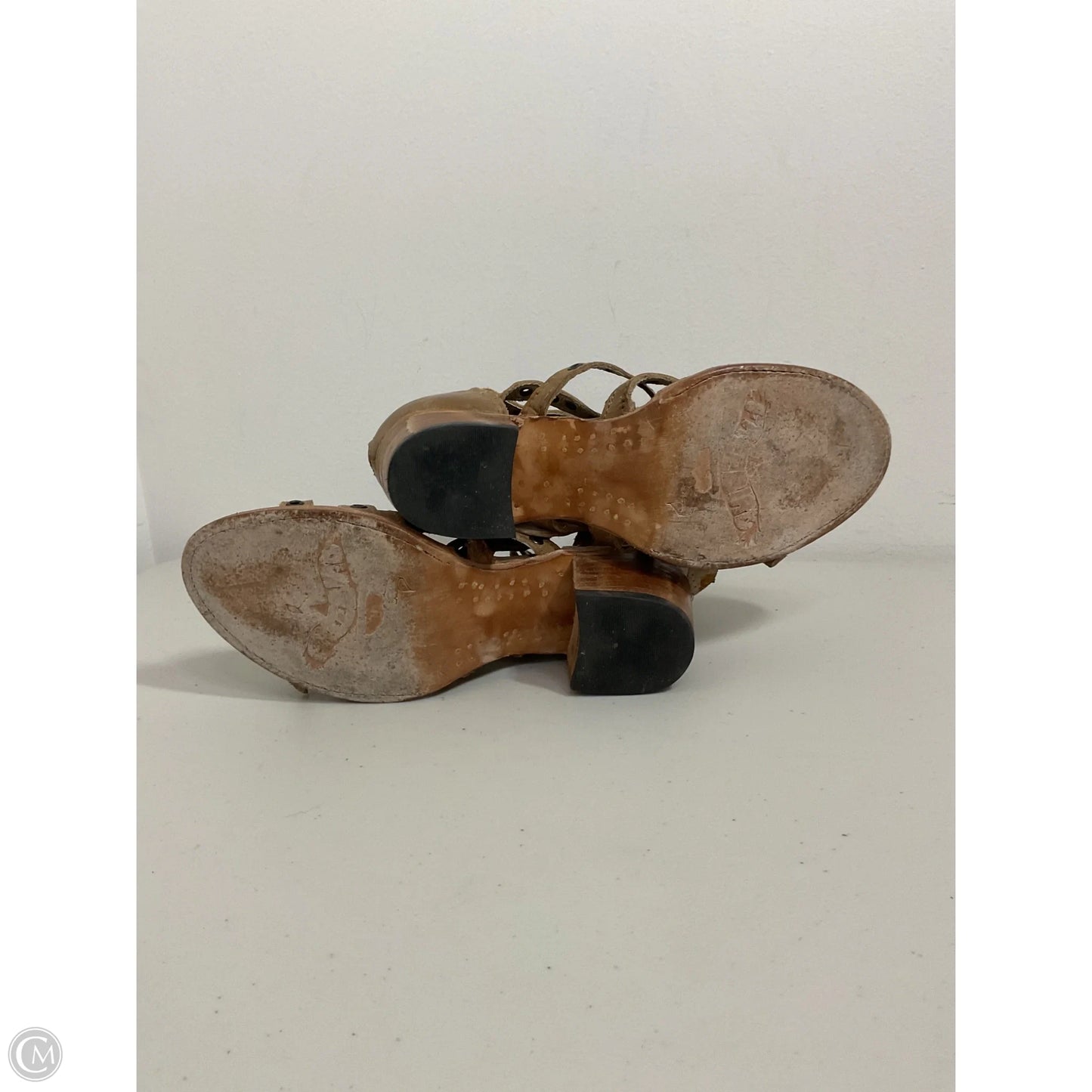 Sandals Heels Block By Freebird In Tan, Size: 7