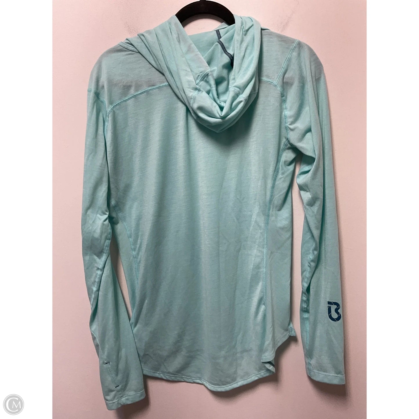 Athletic Top Long Sleeve Hoodie By Cmc In Aqua, Size: M