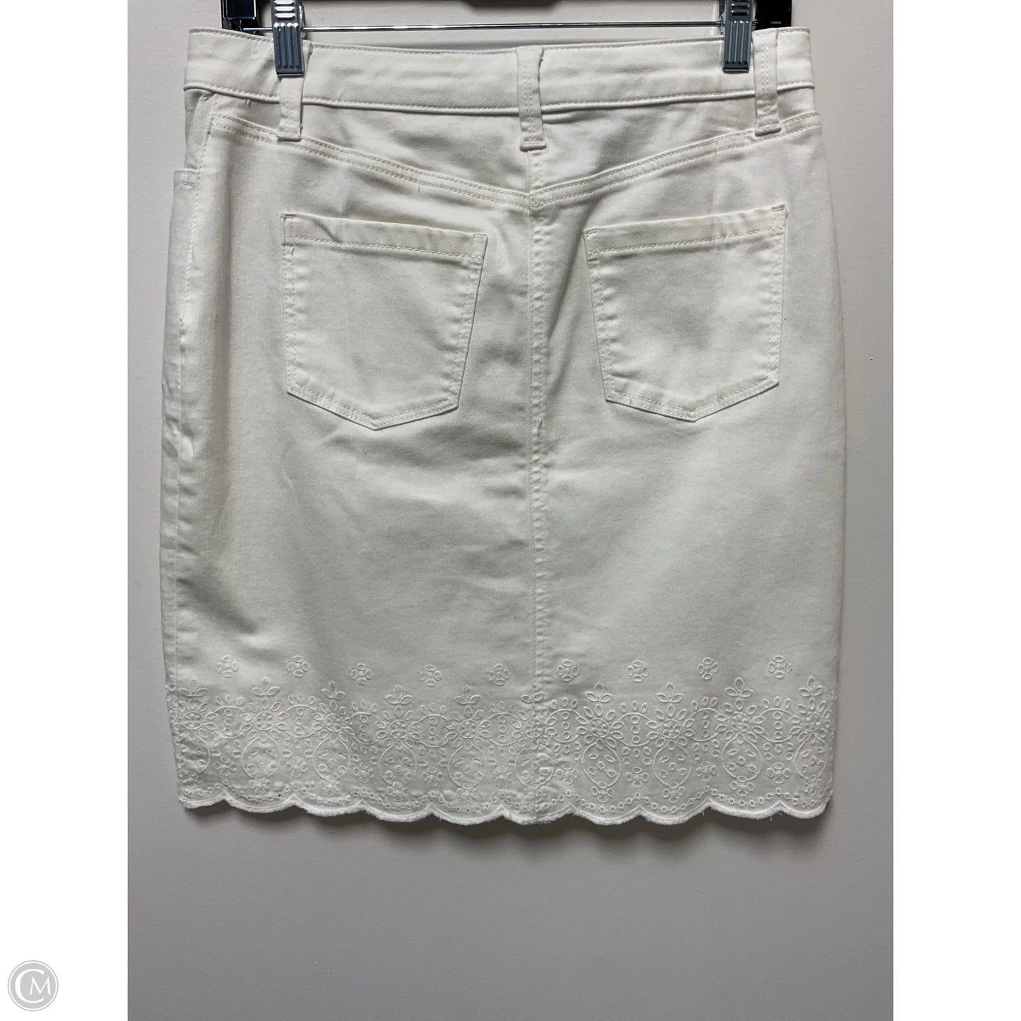 Skirt Mini & Short By Talbots In White Denim, Size: 2