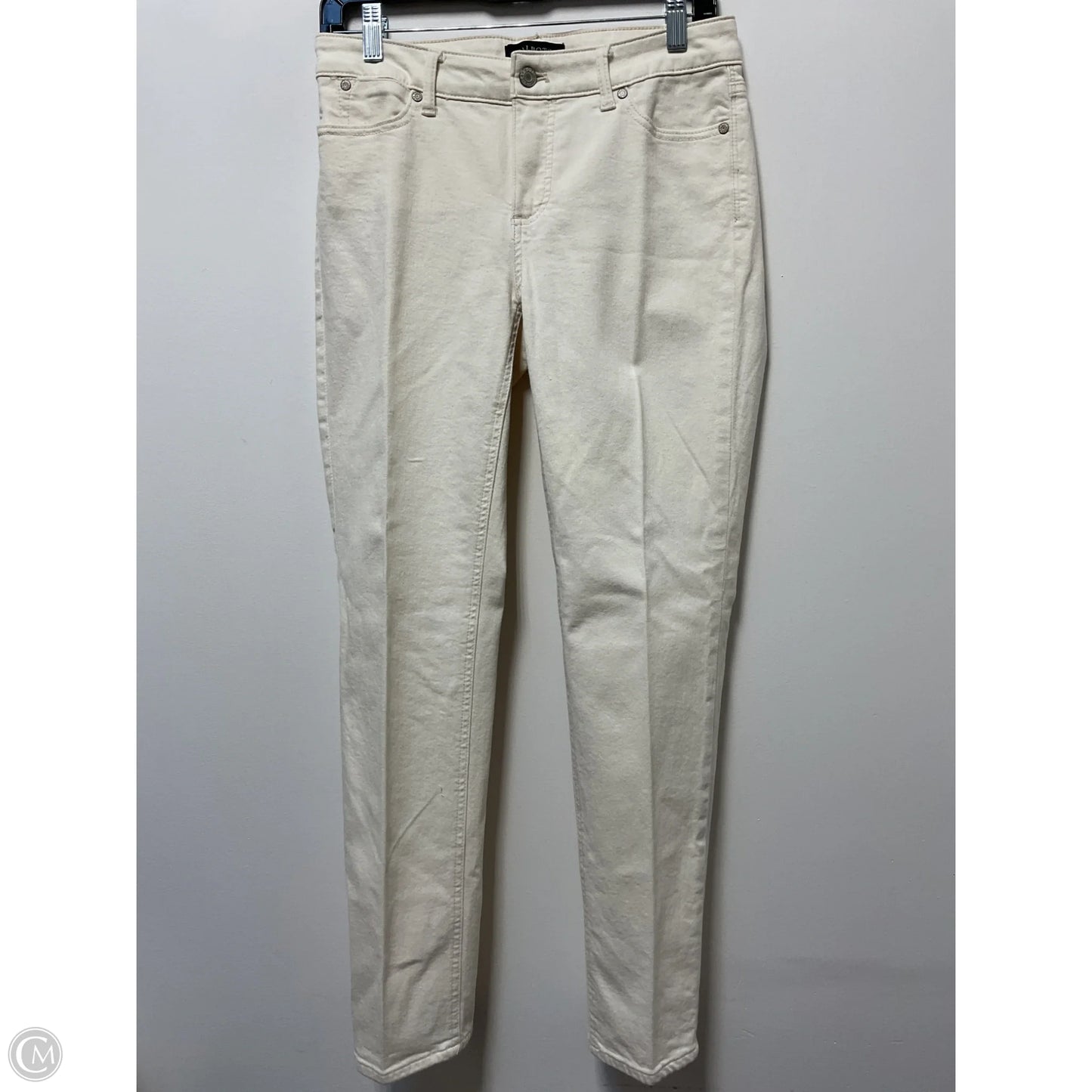 Jeans Straight By Talbots In Cream Denim, Size: 2