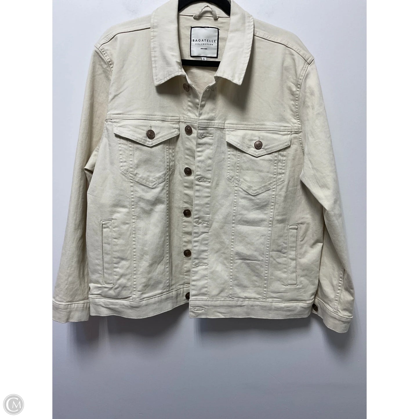 Jacket Denim By Cmc In Cream Denim, Size: Xl