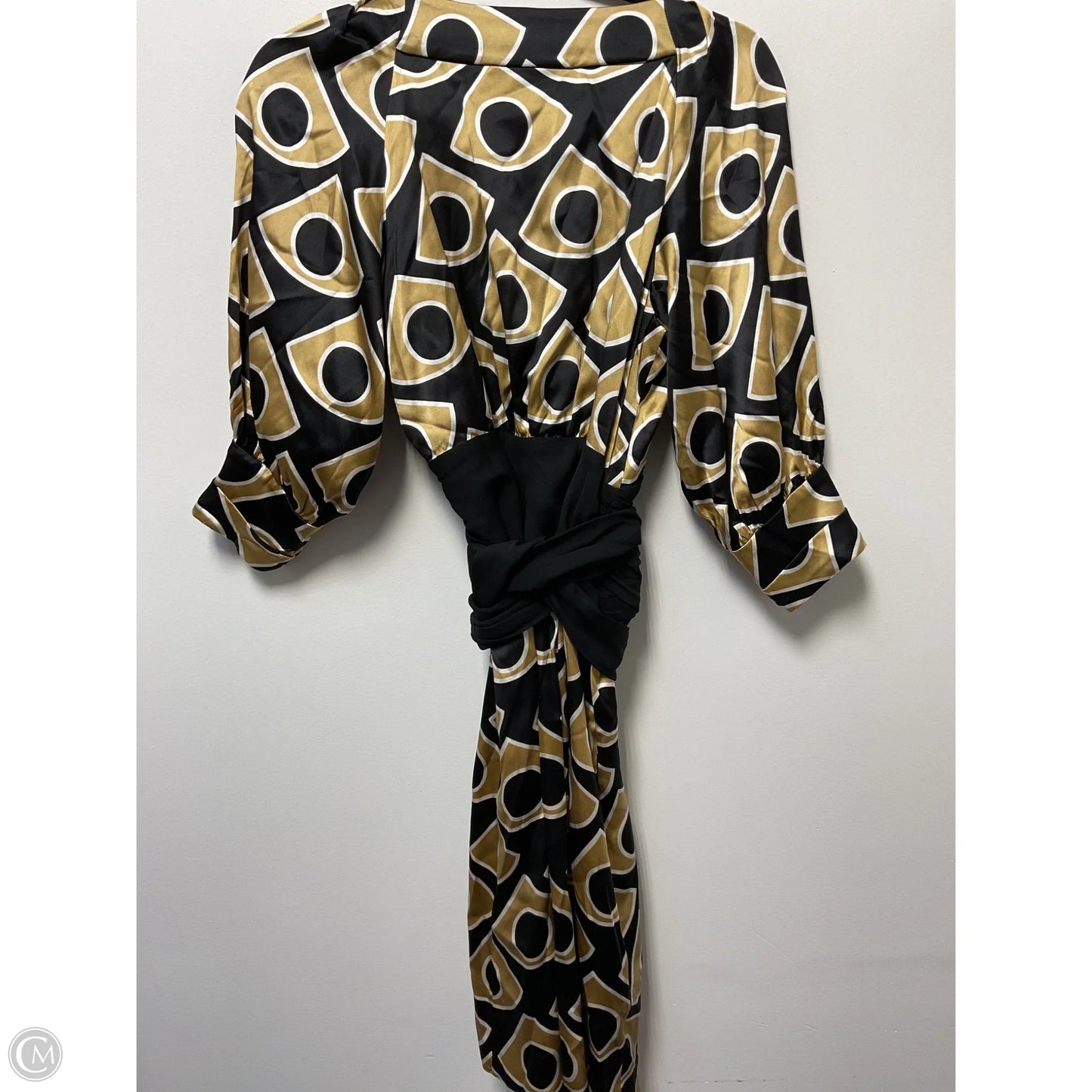 Dress Designer By Diane Von Furstenberg In Black & Gold, Size: S