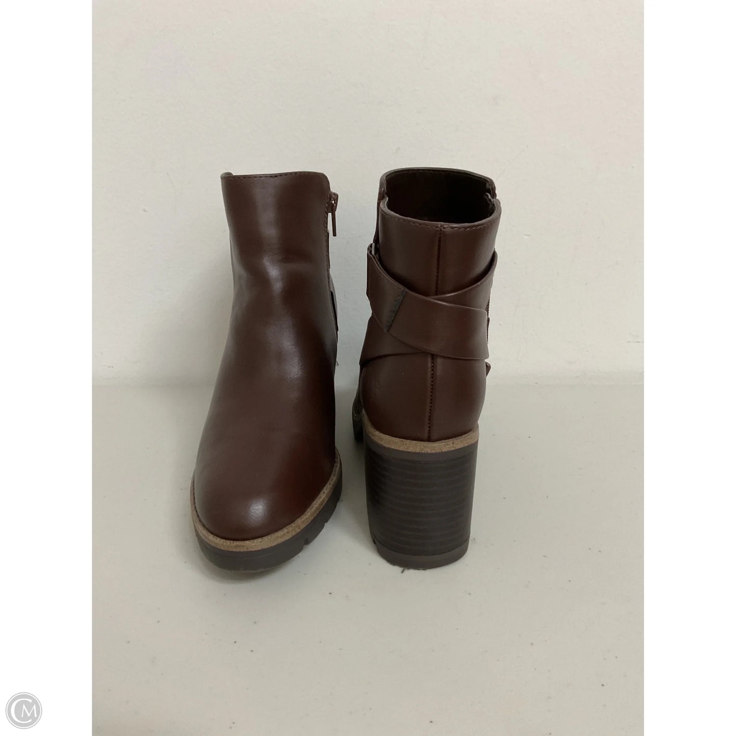 Boots Ankle Heels By Naturalizer In Brown, Size: 8