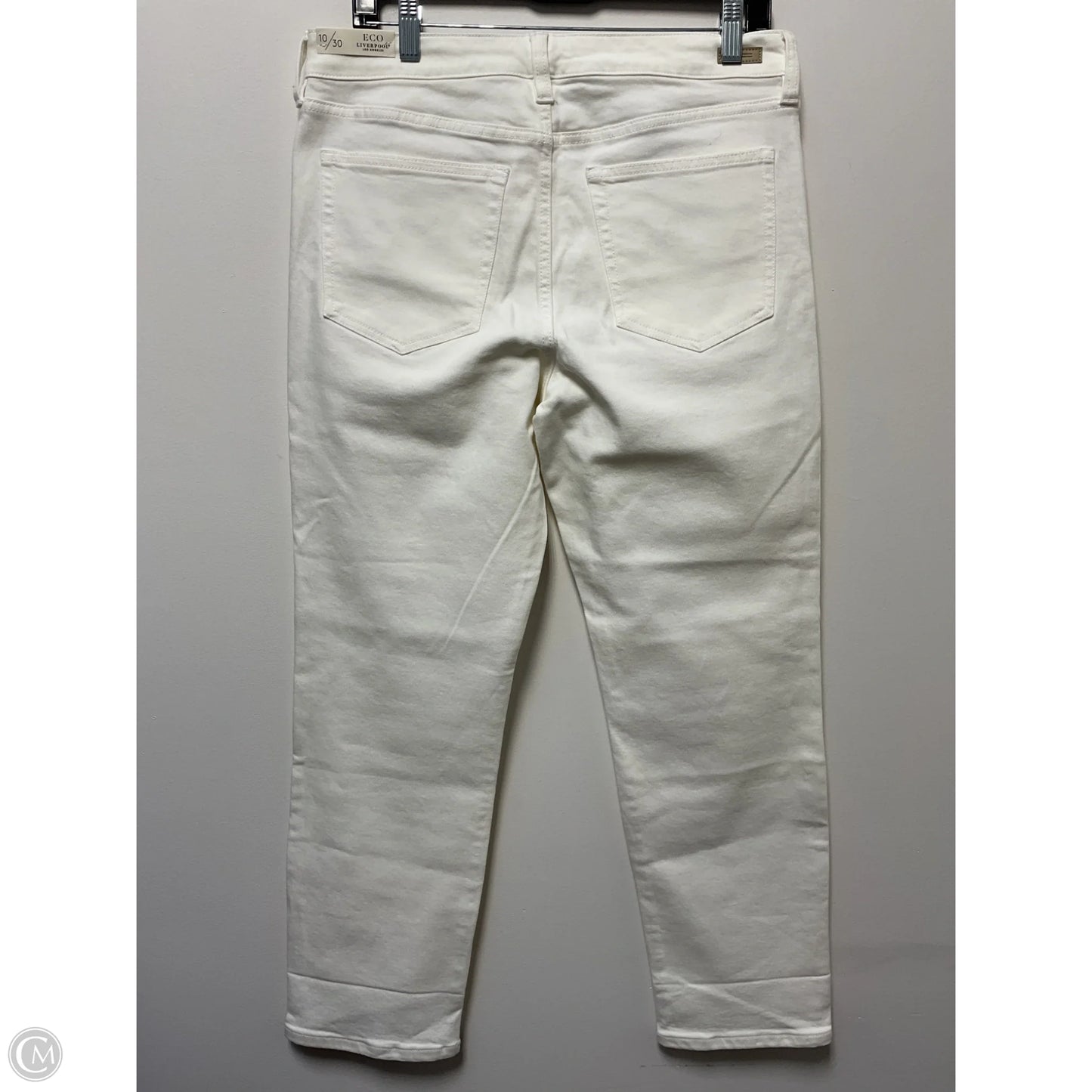 Jeans Boyfriend By Liverpool In White Denim, Size: 10