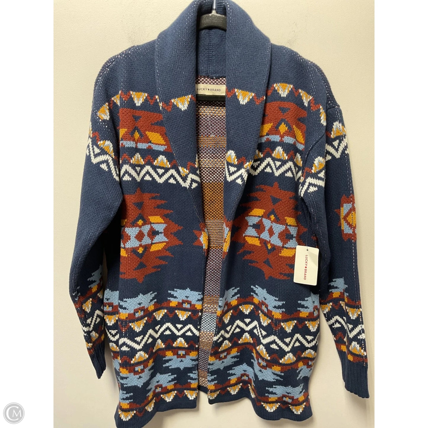 Sweater Cardigan By Lucky Brand In Navy, Size: M