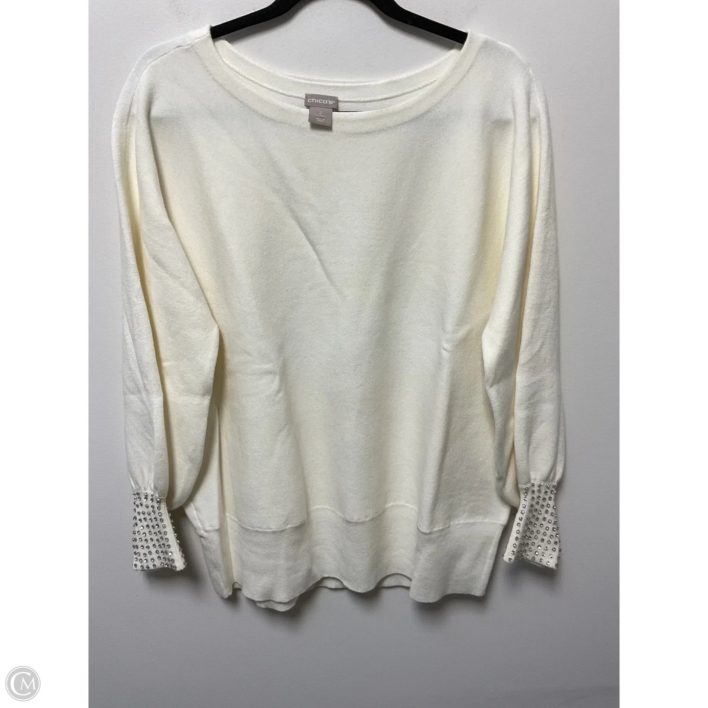 Sweater By Chicos In Ivory, Size: L