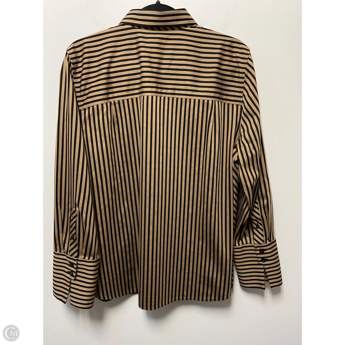 Blouse Long Sleeve By Chicos In Black & Gold, Size: L