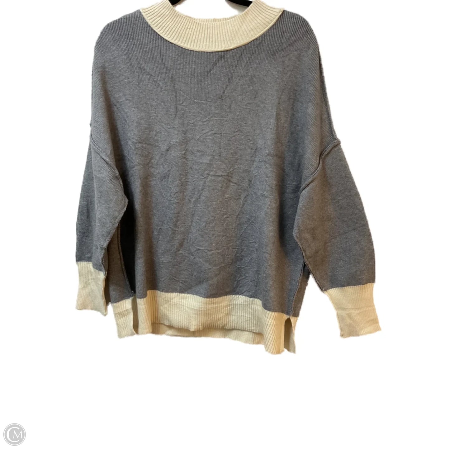 Sweater By Zesica In Cream & Grey, Size: M