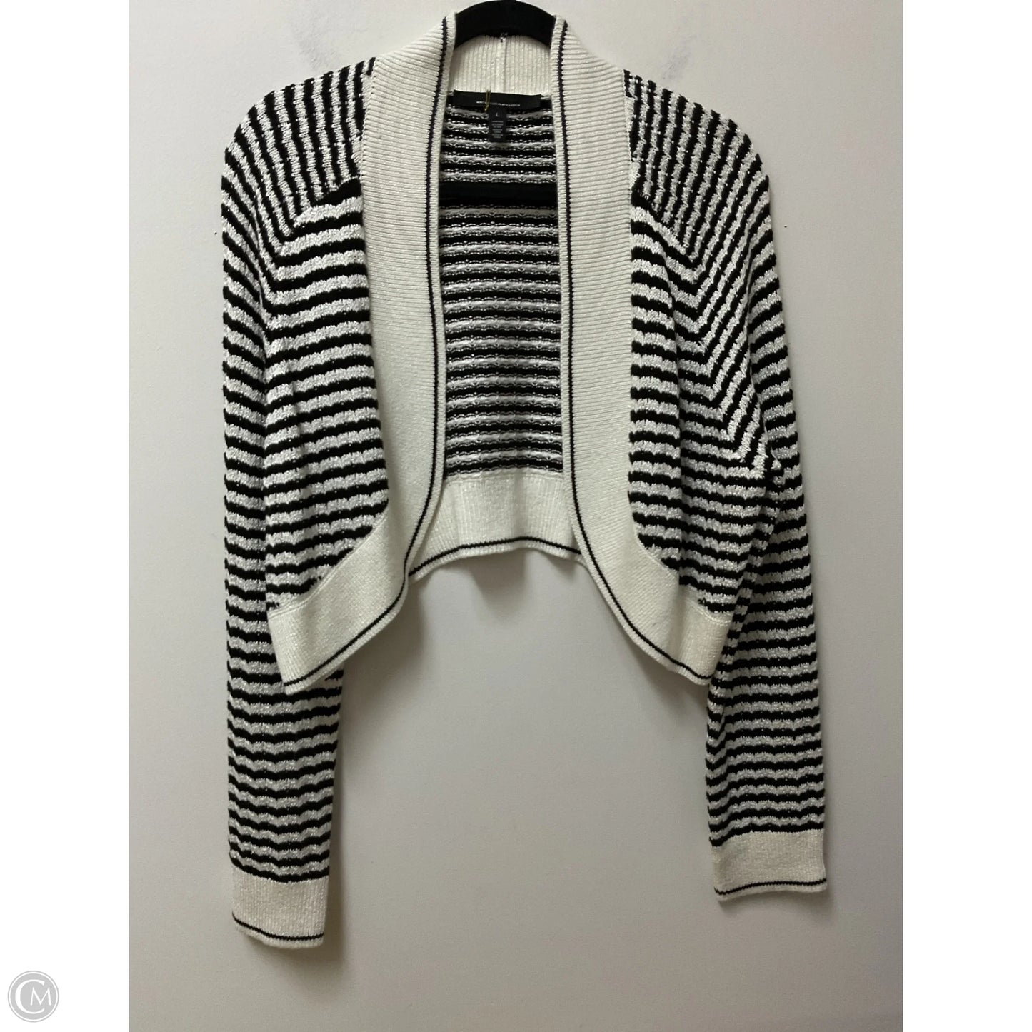 Sweater Cardigan By White House Black Market In Black & White, Size: L