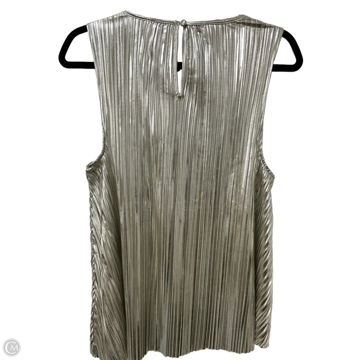 Blouse Sleeveless By Anthropologie In Silver, Size: S
