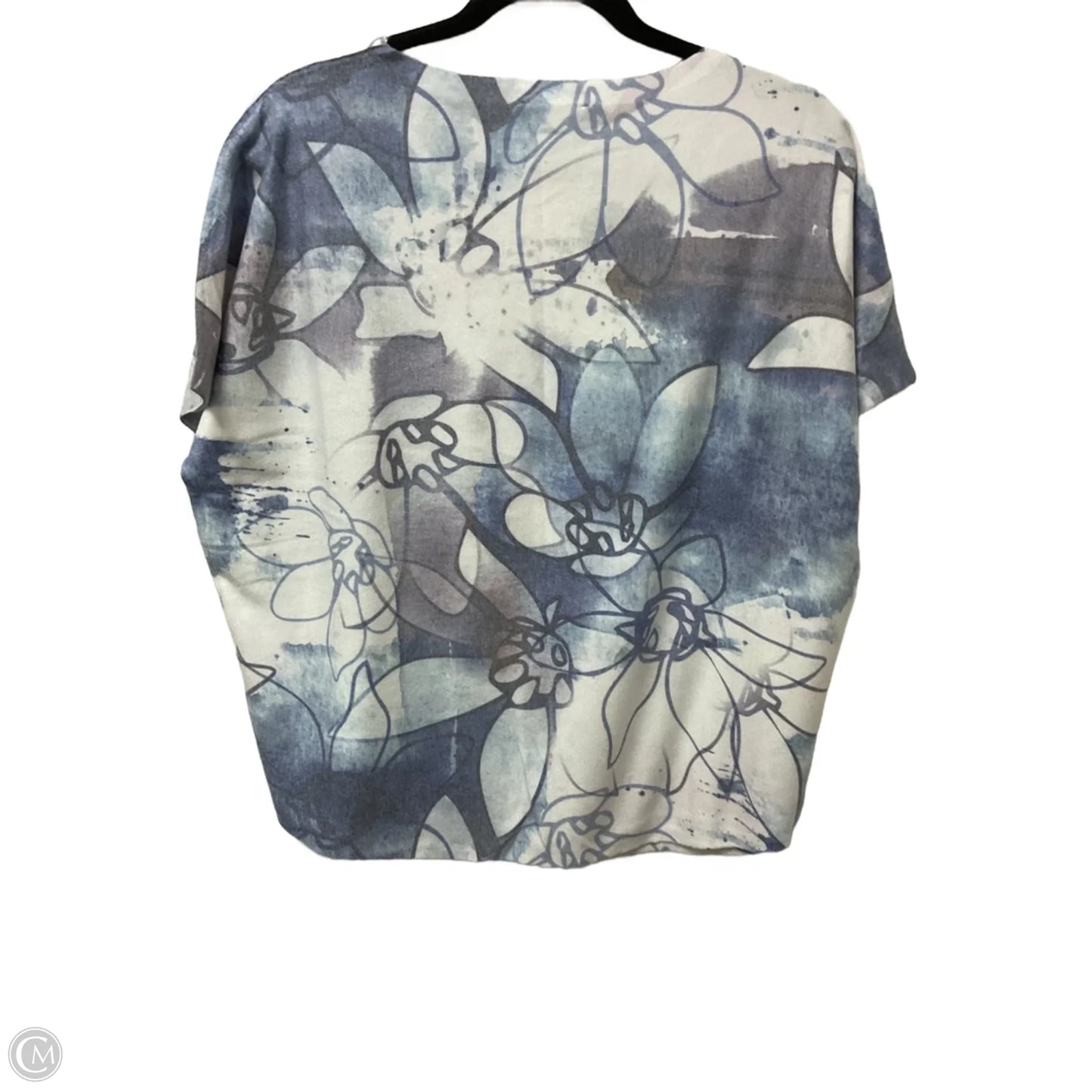 Top Short Sleeve By Clothes Mentor In Blue & White, Size: M