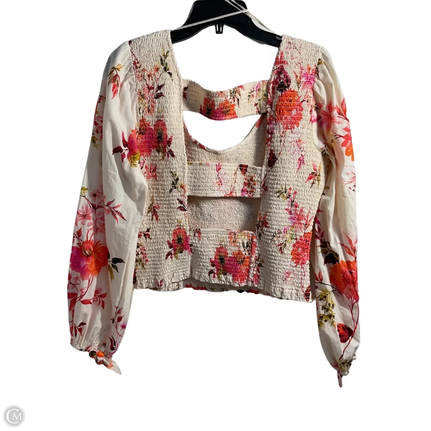 Top Long Sleeve By Anthropologie In Floral Print, Size: M