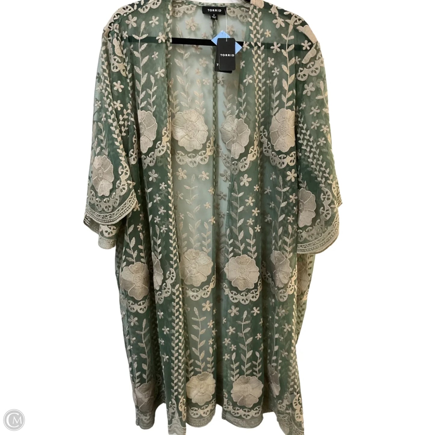 Kimono By Torrid In Green & Tan, Size: 2x