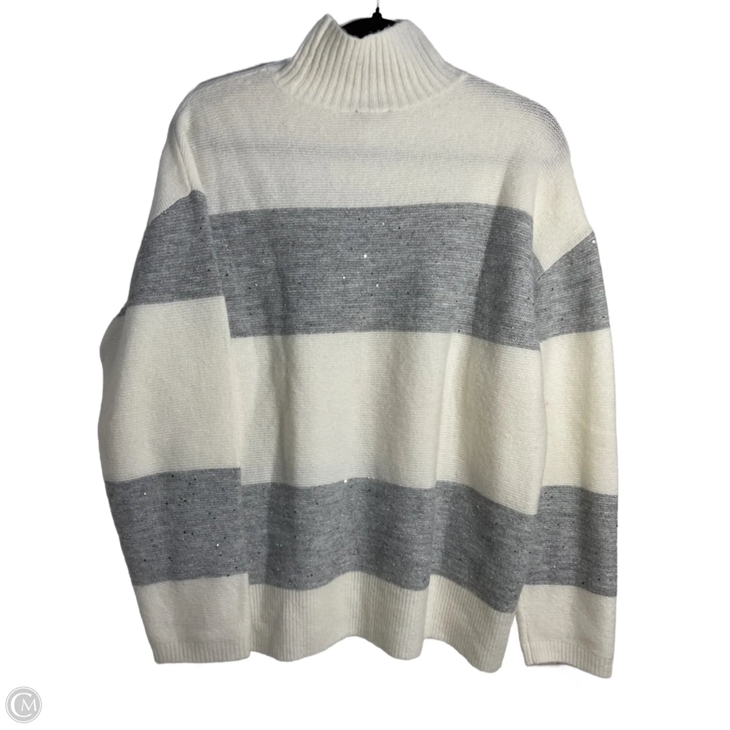 Sweater By Talbots In Cream & Grey, Size: L