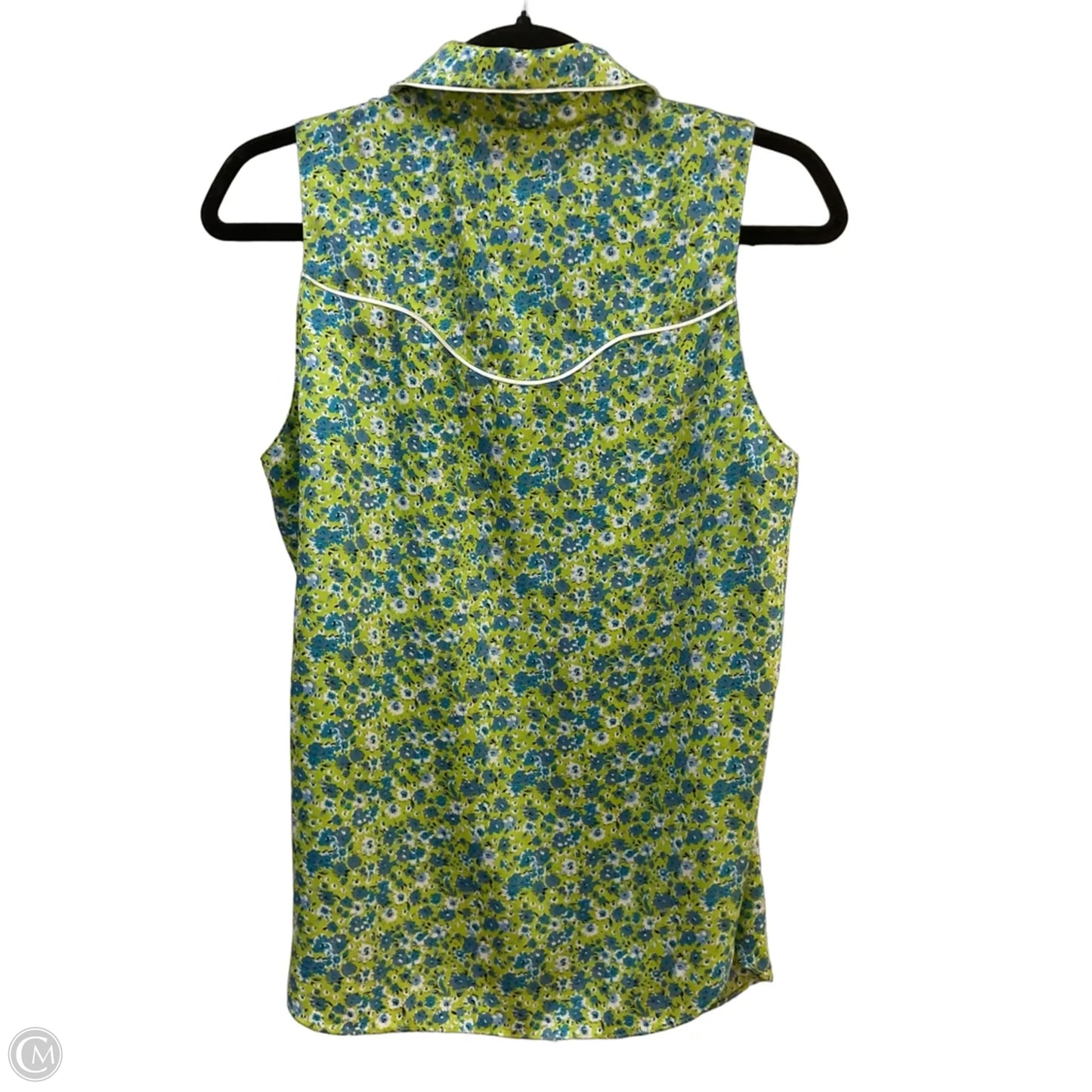 Blouse Sleeveless By Cmb In Blue & Green, Size: S