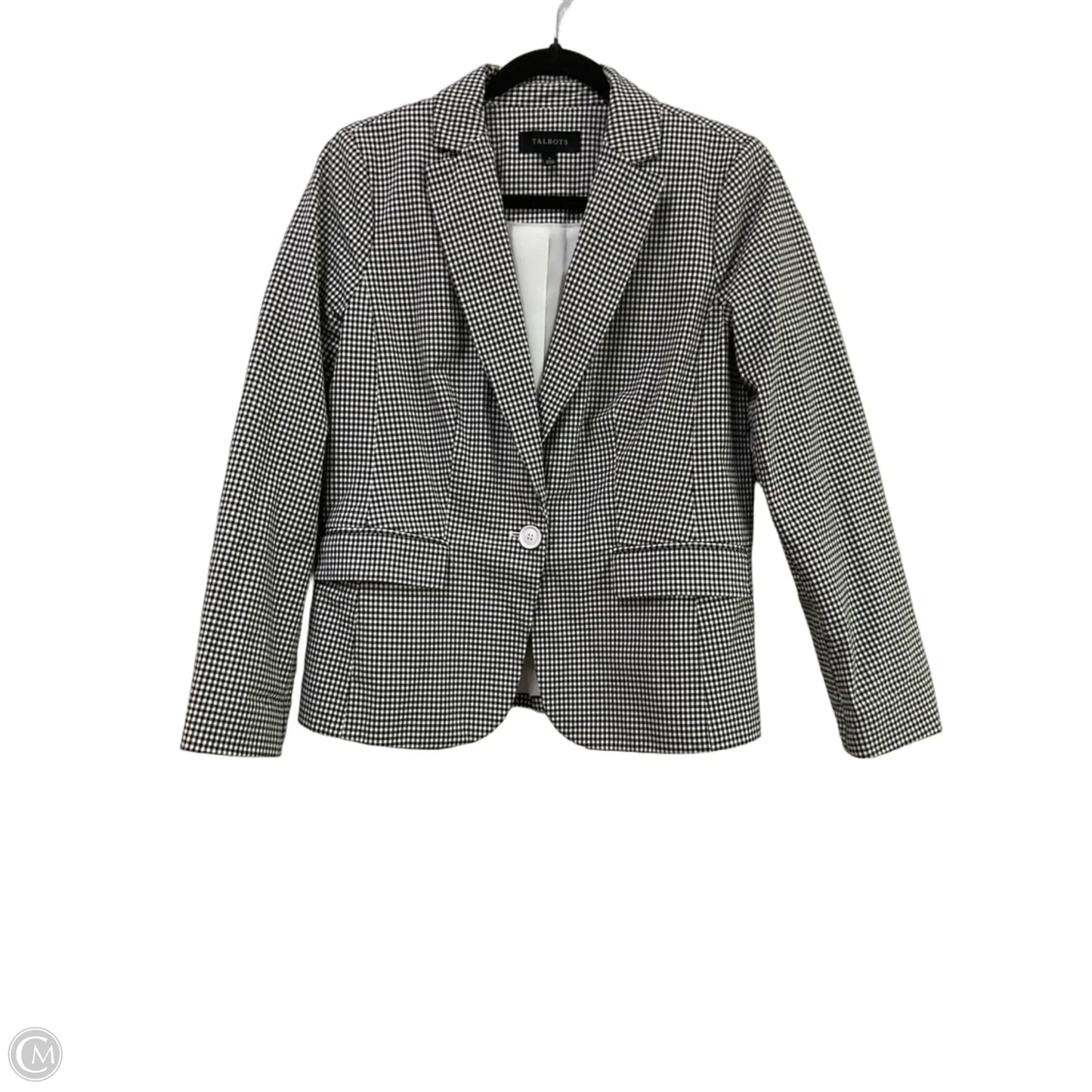 Blazer By Talbots In Checkered Pattern, Size: S