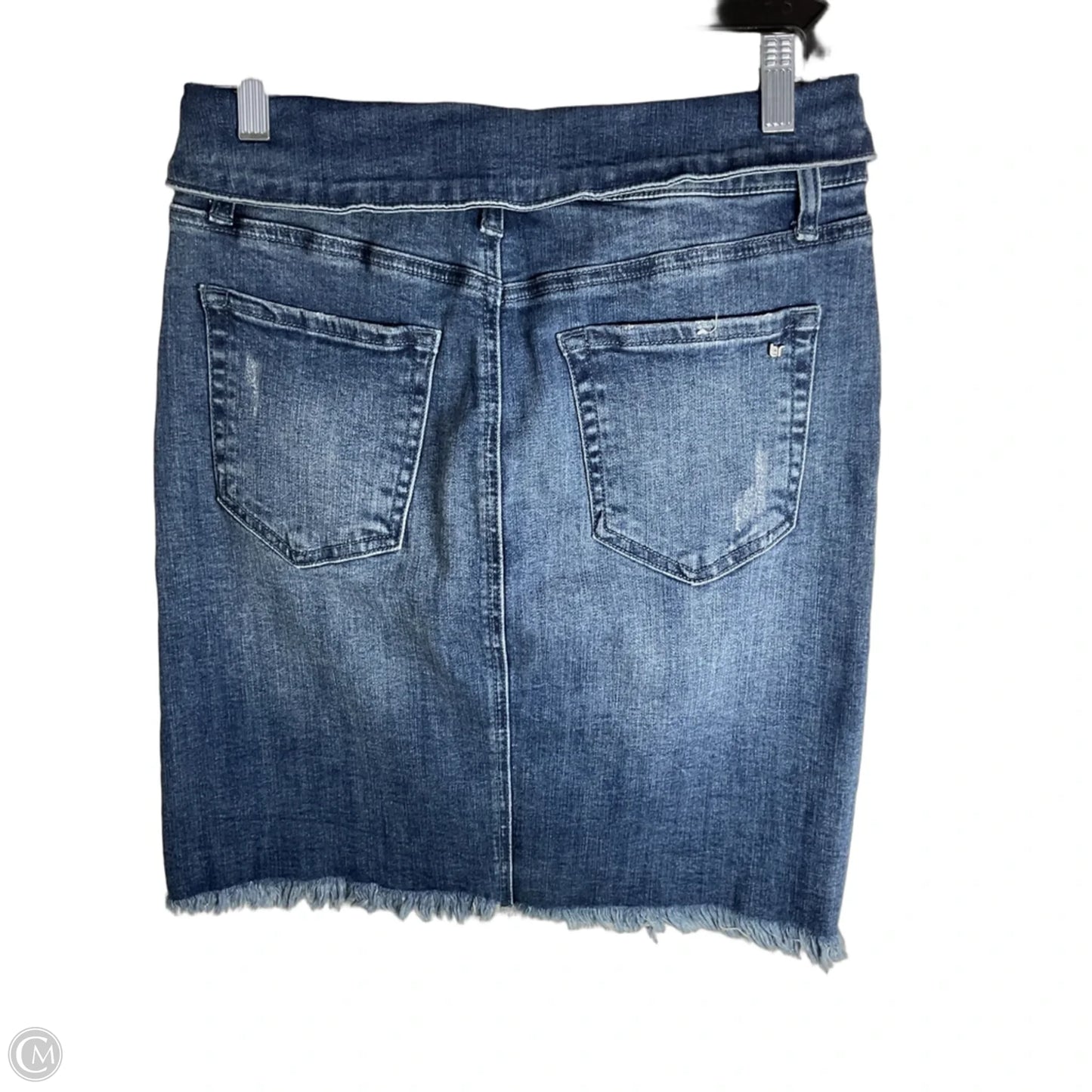 Skirt Midi By Clothes Mentor In Blue Denim, Size: L