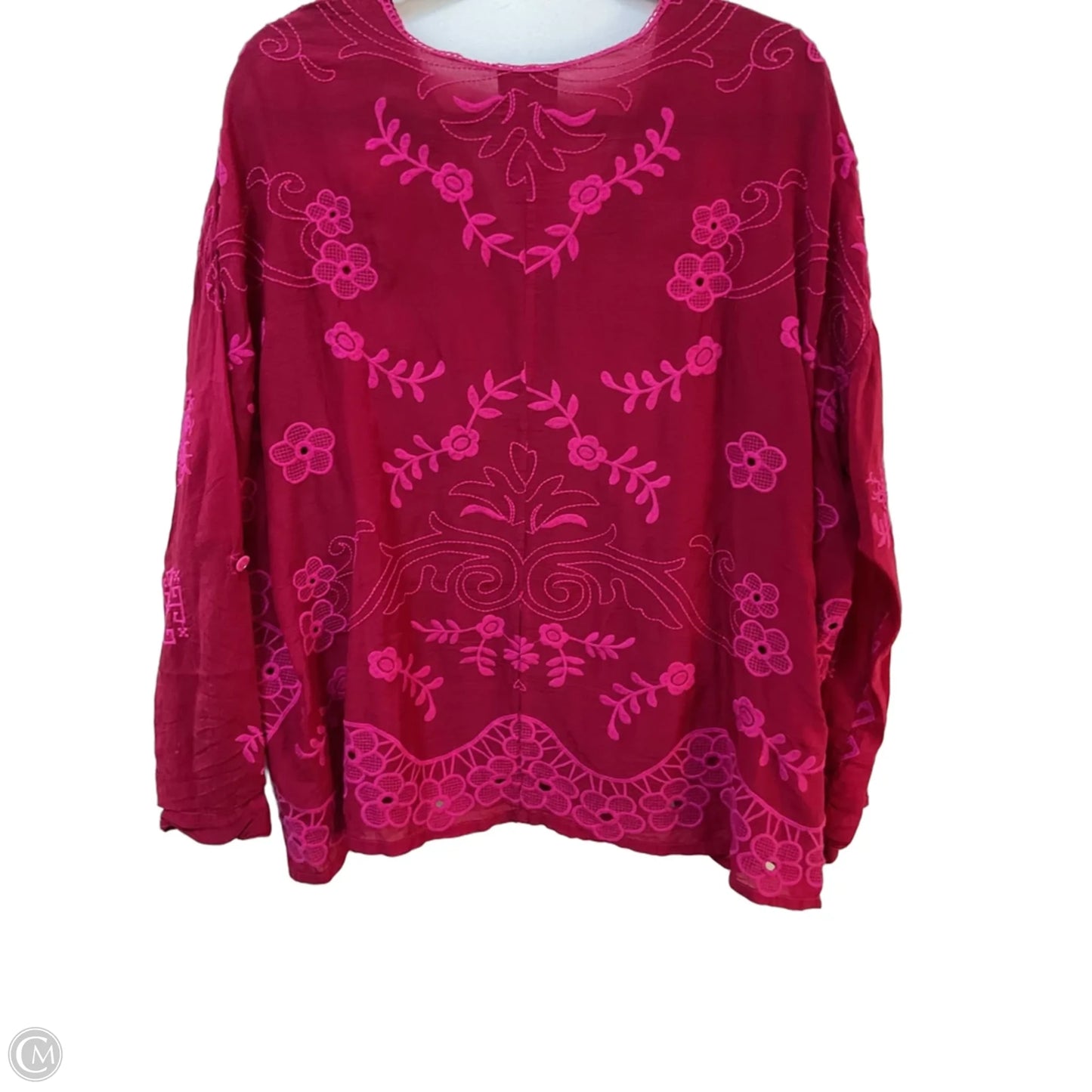 Top Long Sleeve By Johnny Was In Red, Size: M