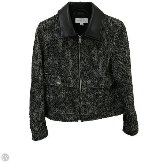 Jacket Moto By Laundry In Black & Cream, Size: M