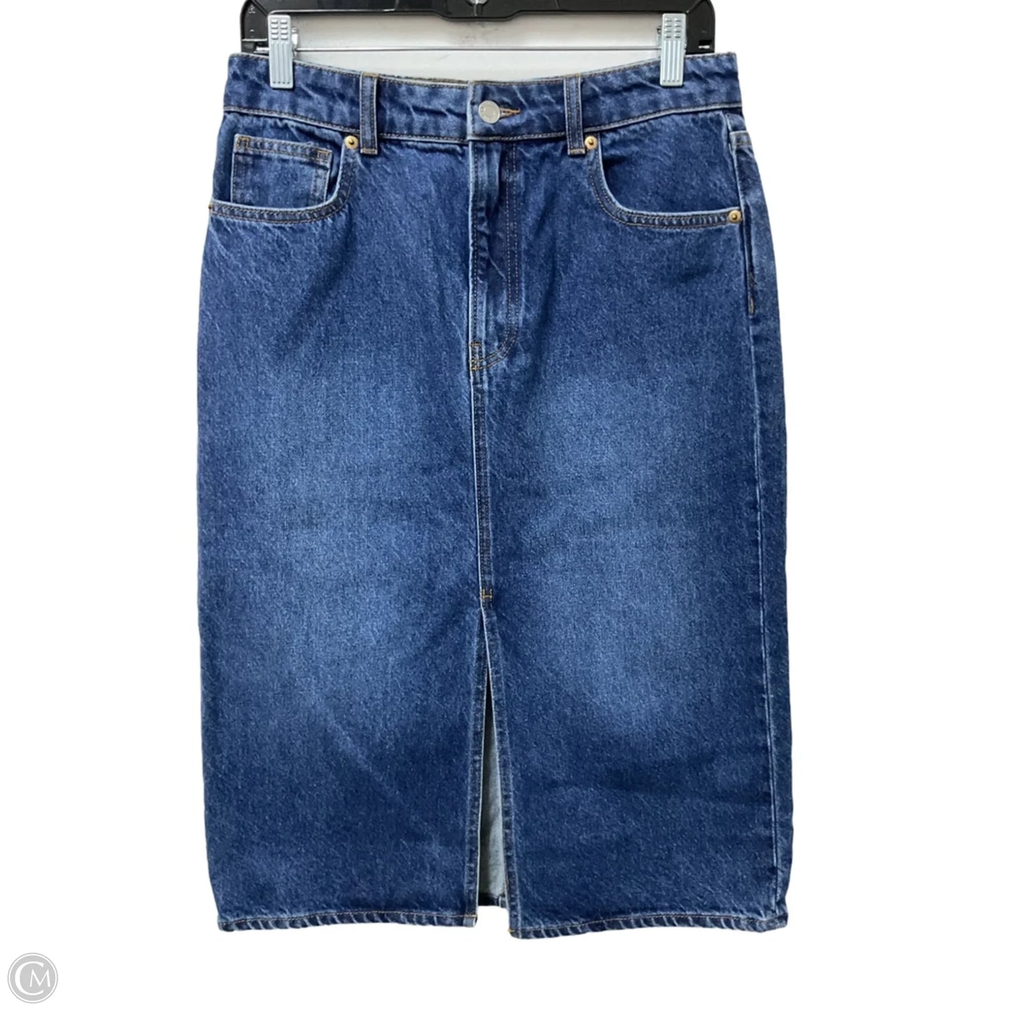 Skirt Midi By H&m In Blue Denim, Size: 6