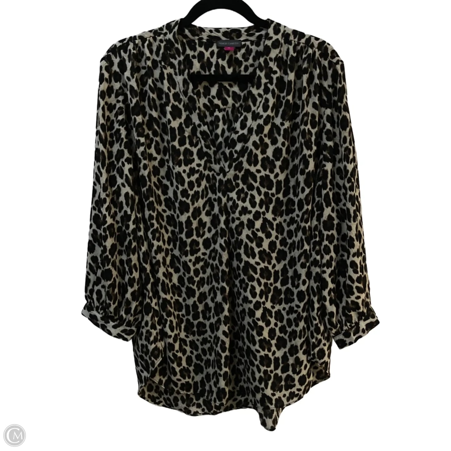 Blouse Long Sleeve By Vince Camuto In Animal Print, Size: Xxl