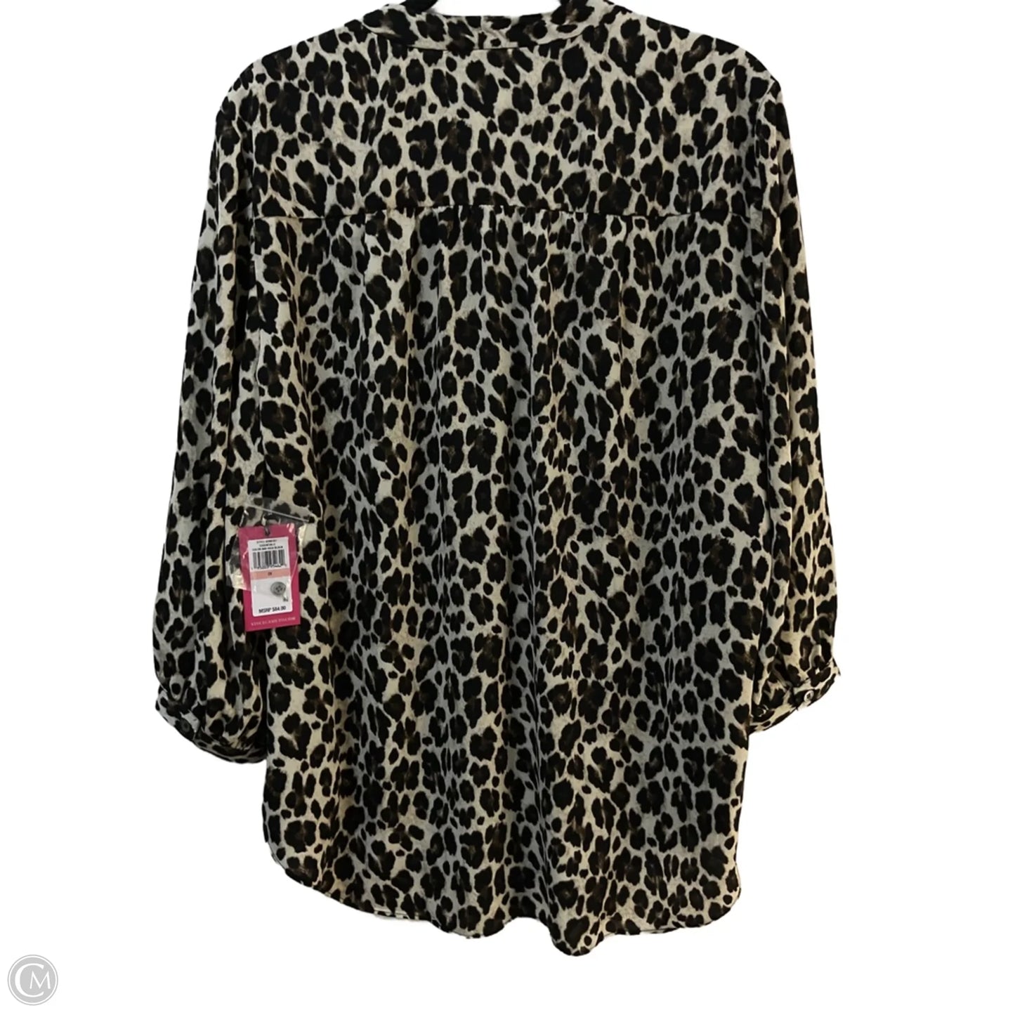 Blouse Long Sleeve By Vince Camuto In Animal Print, Size: Xxl