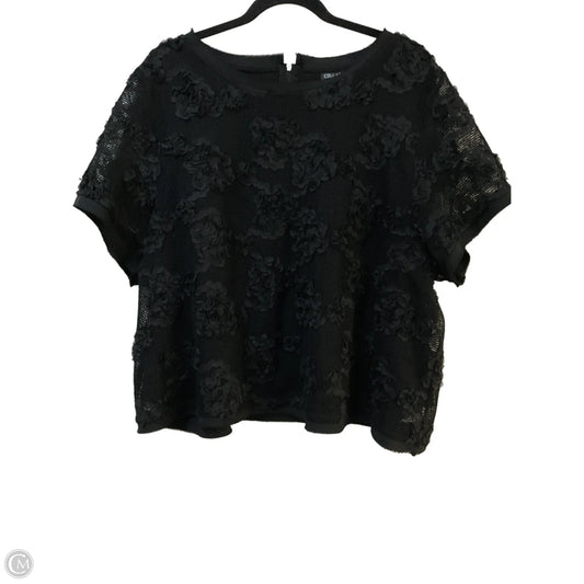Blouse Short Sleeve By City Chic In Black, Size: L
