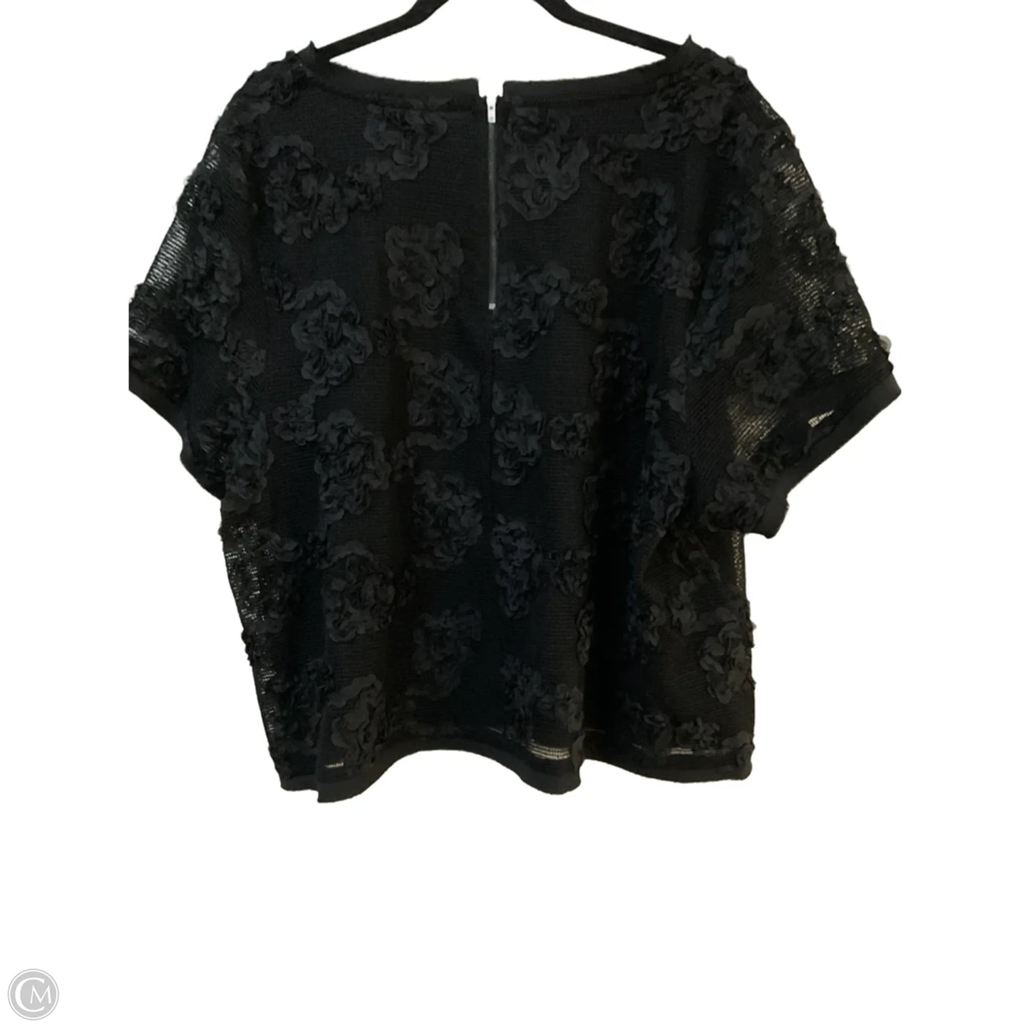 Blouse Short Sleeve By City Chic In Black, Size: L