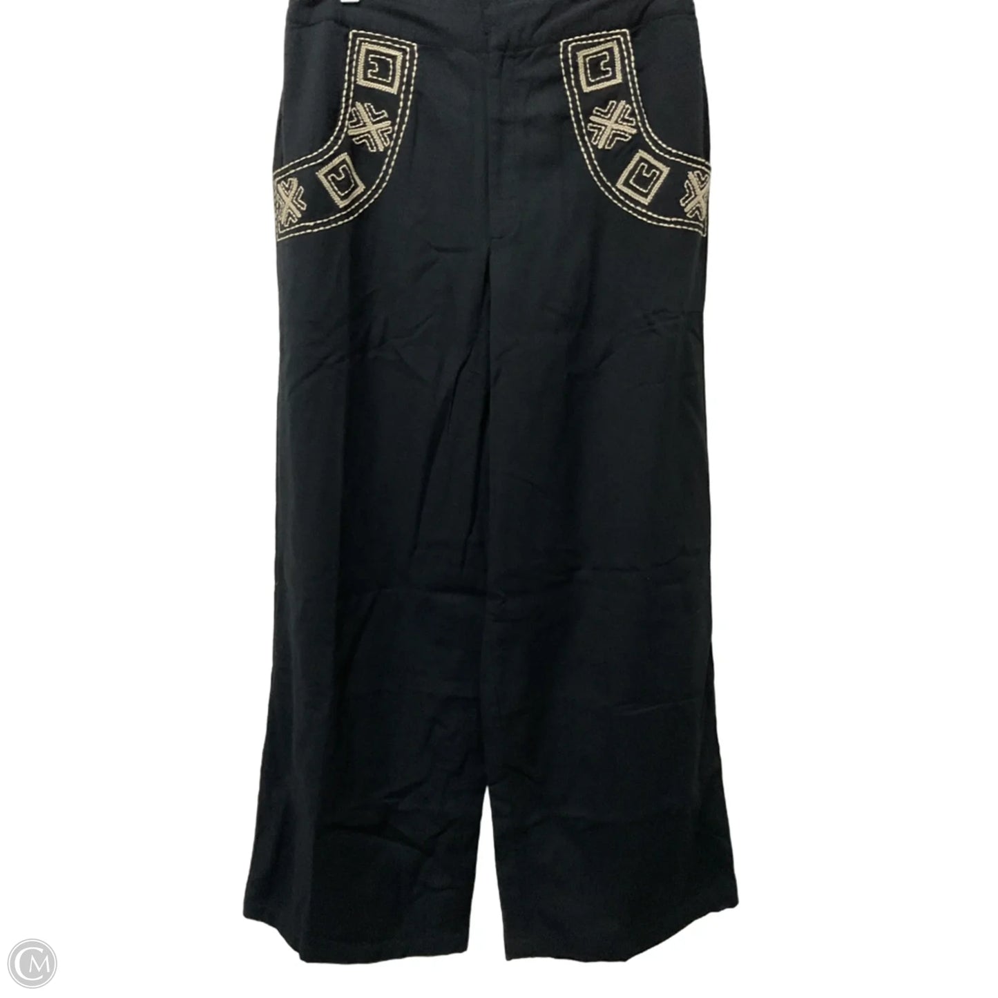 Pants Cropped By Clothes Mentor In Black & Cream, Size: M